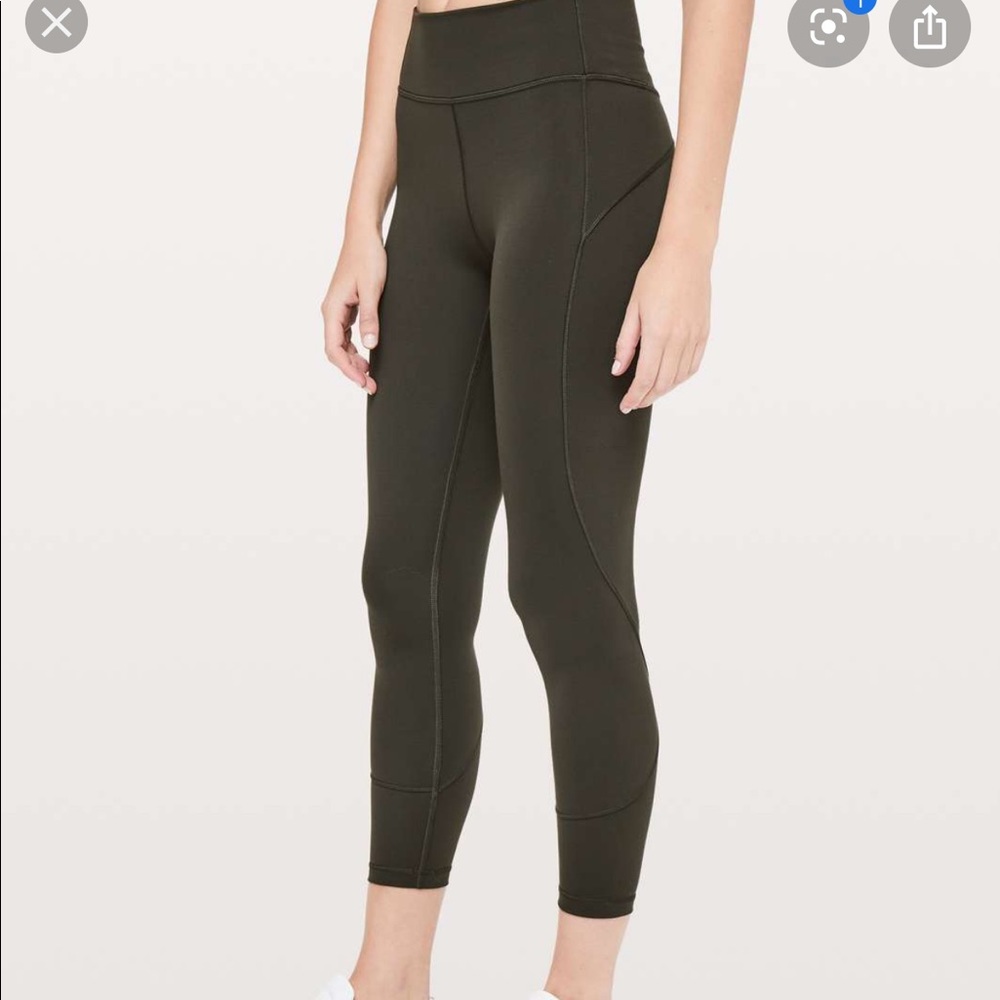 SOLD Lululemon in movement tight dark olive